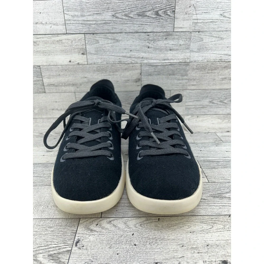 Allbirds Wool Pipers Women Sz 9 Black Merino Wool Low Top Sneakers Cream Sole